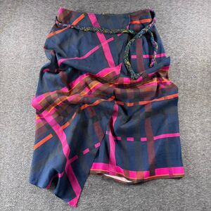 NWT FARM Rio Anthro Plaid Wrap Skirt w Belt Fall Colors Maxi Linen